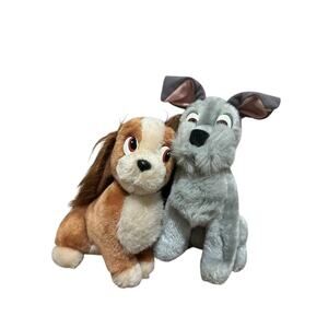 Lady and The Tramp 8" Stuffed Plushes Walt Disney World Disneyland Vintage Dogs